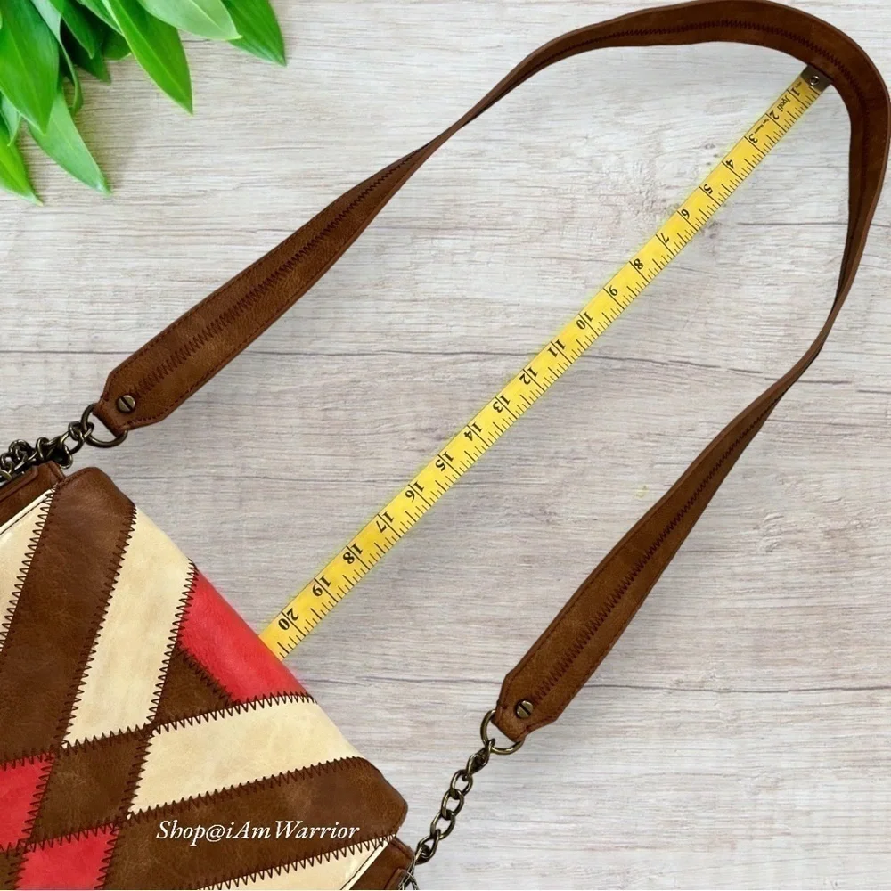 Steven Madden NWT chevron boho leather crossbody purse *shop@iamwarrior